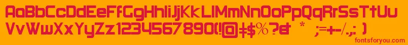 Round Regular Font – Red Fonts on Orange Background
