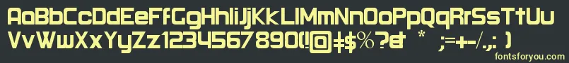 Round Regular Font – Yellow Fonts on Black Background