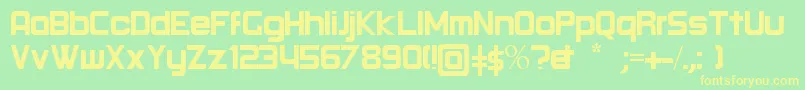 フォントRound Regular – 黄色の文字が緑の背景にあります