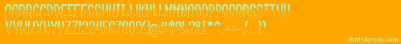 roundabout fill Font – Green Fonts on Orange Background