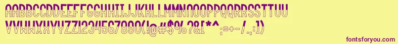 roundabout fill Font – Purple Fonts on Yellow Background