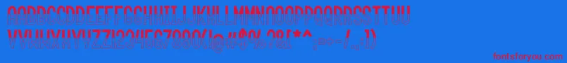 roundabout fill Font – Red Fonts on Blue Background