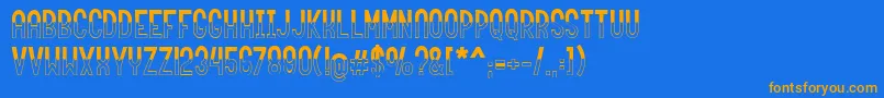 roundabout fill Font – Orange Fonts on Blue Background