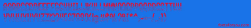 roundabout fill Font – Red Fonts on Blue Background