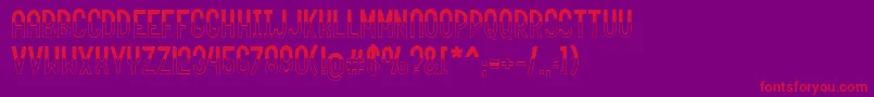 roundabout fill Font – Red Fonts on Purple Background