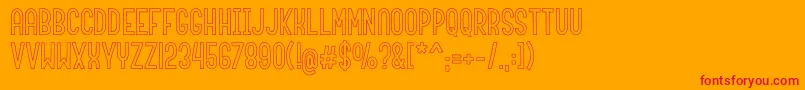 roundabout outline Font – Red Fonts on Orange Background