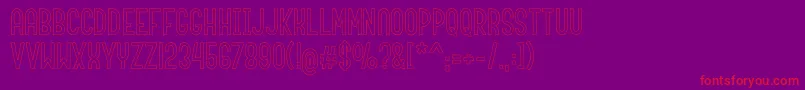 roundabout outline Font – Red Fonts on Purple Background