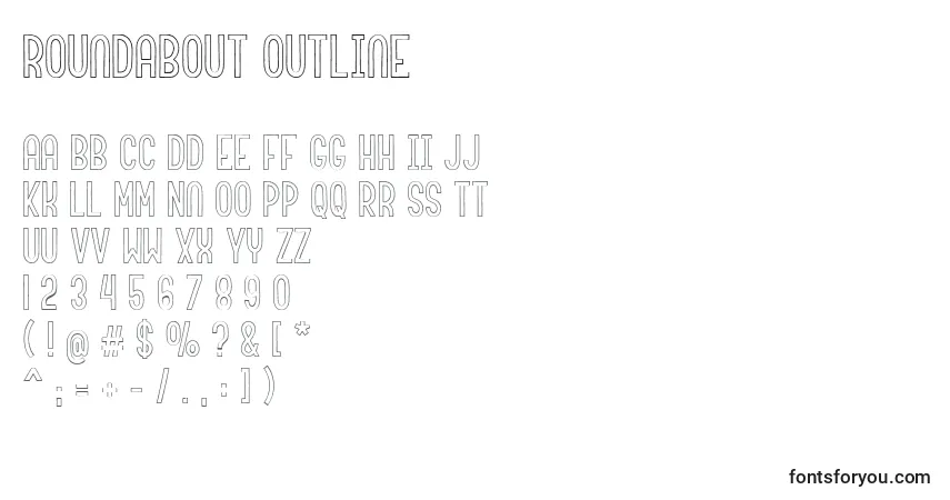 Шрифт Roundabout outline (139214) – алфавит, цифры, специальные символы