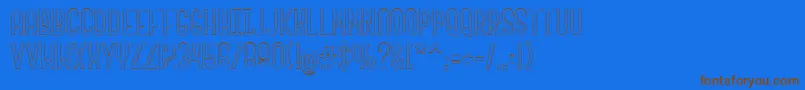 roundabout outline Font – Brown Fonts on Blue Background