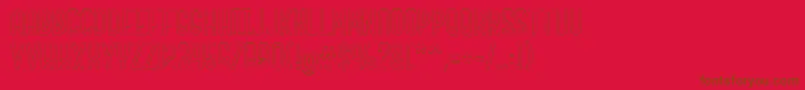 roundabout outline-fontti – ruskeat fontit punaisella taustalla