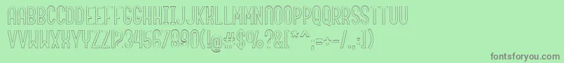 roundabout outline Font – Gray Fonts on Green Background