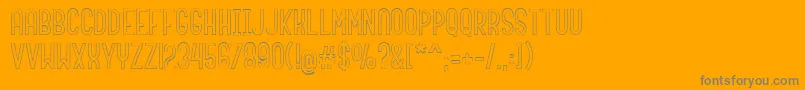 roundabout outline-Schriftart – Graue Schriften auf orangefarbenem Hintergrund
