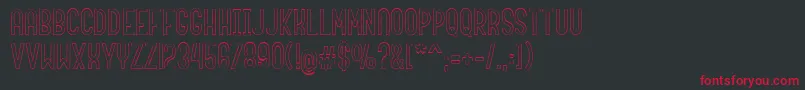 roundabout outline Font – Red Fonts on Black Background