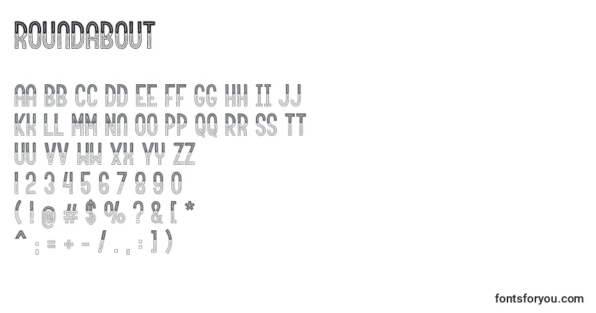 Schriftart Roundabout (139215) – Alphabet, Zahlen, spezielle Symbole