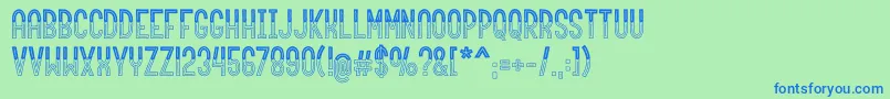 roundabout Font – Blue Fonts on Green Background