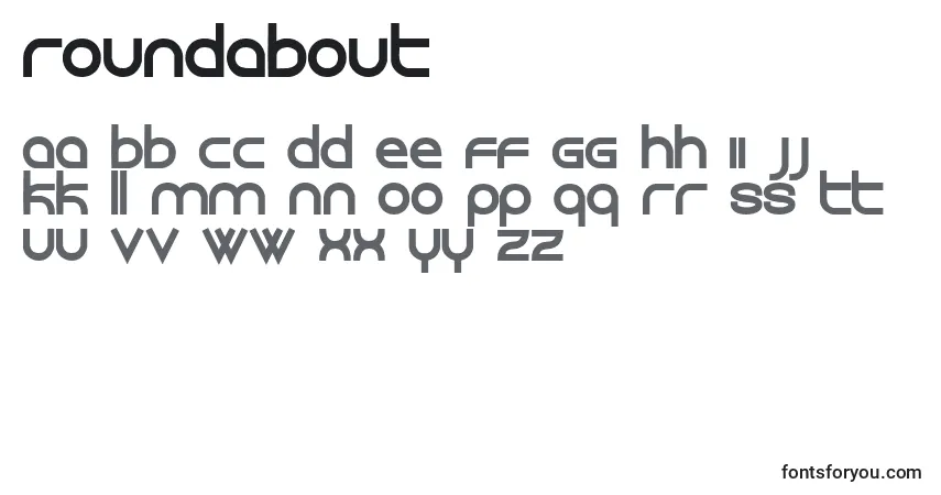 Schriftart Roundabout (139216) – Alphabet, Zahlen, spezielle Symbole