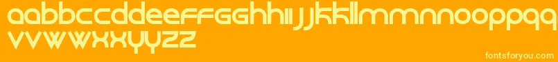 Roundabout-Schriftart – Gelbe Schriften auf orangefarbenem Hintergrund