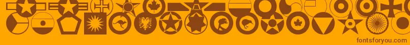 roundels-fontti – ruskeat fontit oranssilla taustalla