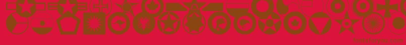 Czcionka roundels – brązowe czcionki na czerwonym tle