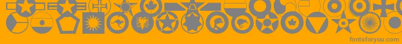 roundels Font – Gray Fonts on Orange Background