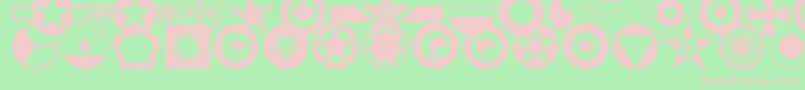 roundels Font – Pink Fonts on Green Background