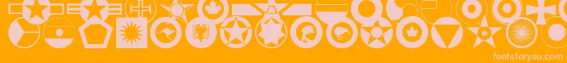 Fonte roundels – fontes rosa em um fundo laranja