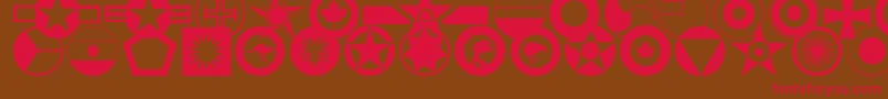 roundels-fontti – punaiset fontit ruskealla taustalla