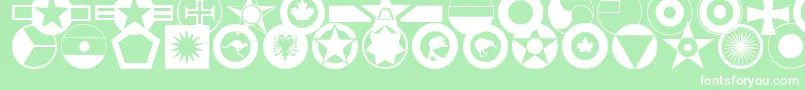 roundels-Schriftart – Weiße Schriften auf grünem Hintergrund