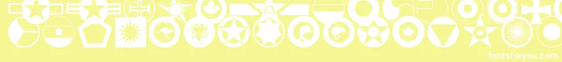 roundels Font – White Fonts on Yellow Background