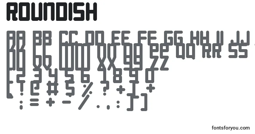 Schriftart Roundish – Alphabet, Zahlen, spezielle Symbole