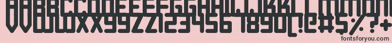 Roundish-fontti – mustat fontit vaaleanpunaisella taustalla