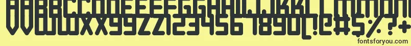 Roundish-fontti – mustat fontit keltaisella taustalla