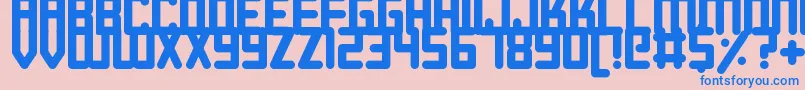 Roundish Font – Blue Fonts on Pink Background