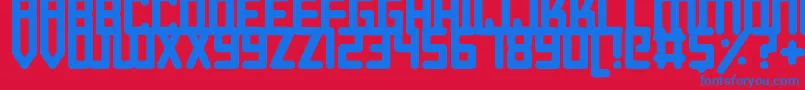 Roundish Font – Blue Fonts on Red Background