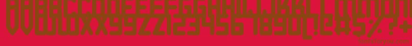 Czcionka Roundish – brązowe czcionki na czerwonym tle