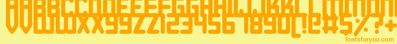 Roundish Font – Orange Fonts on Yellow Background