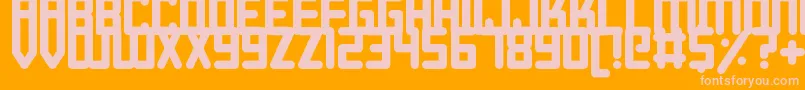 Roundish Font – Pink Fonts on Orange Background