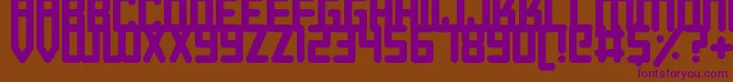 Roundish Font – Purple Fonts on Brown Background