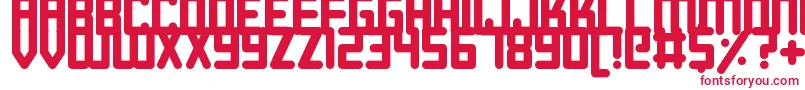 Roundish Font – Red Fonts on White Background