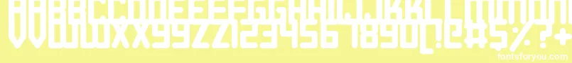 Czcionka Roundish – białe czcionki na żółtym tle