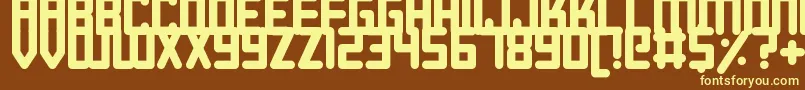 Roundish-fontti – keltaiset fontit ruskealla taustalla