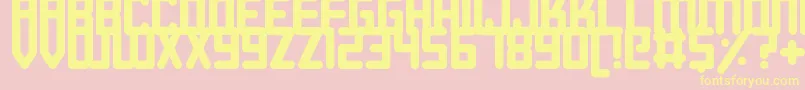 Roundish-fontti – keltaiset fontit vaaleanpunaisella taustalla