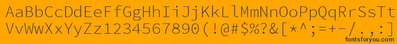 Шрифт SourcecodeproLight – чёрные шрифты на оранжевом фоне
