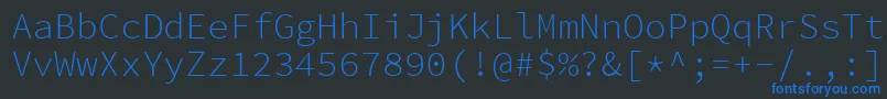 Шрифт SourcecodeproLight – синие шрифты на чёрном фоне