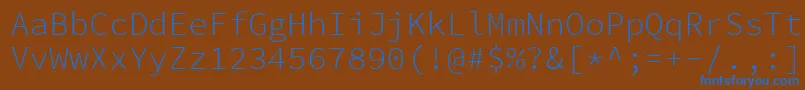 SourcecodeproLight-fontti – siniset fontit ruskealla taustalla