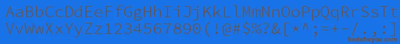 SourcecodeproLight Font – Brown Fonts on Blue Background