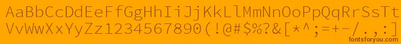 SourcecodeproLight-Schriftart – Braune Schriften auf orangefarbenem Hintergrund