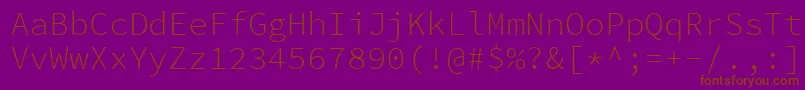 SourcecodeproLight Font – Brown Fonts on Purple Background