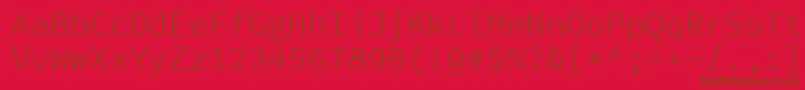 SourcecodeproLight-fontti – ruskeat fontit punaisella taustalla