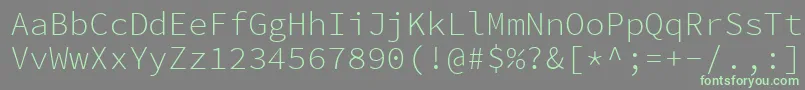 SourcecodeproLight-Schriftart – Grüne Schriften auf grauem Hintergrund